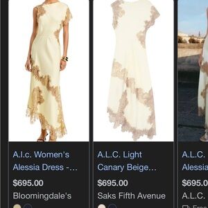 A.L.C. Yellow and Brown Lace Dress